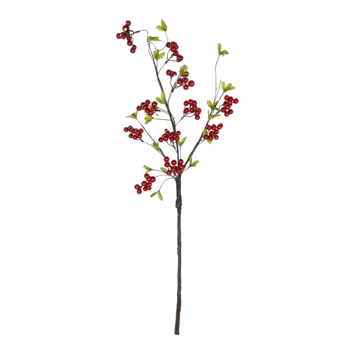 RED HOLLY BERRIES FRUIT BRANCH 21430 Τεχνητό Διακοσμητικό Κλαδί Κόκκινο Γκί Y90cm