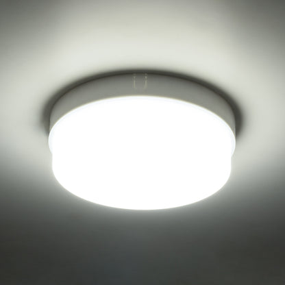 REVANO 61014 LED Πλαφονιέρα Οροφής Στρόγγυλη Φ17 15W 1500lm 180° AC 220-240V Αδιάβροχη IP54 Φ17 x Υ5cm Ψυχρό Λευκό 6000K