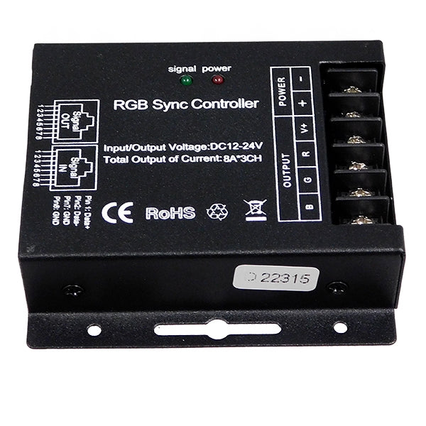 RGBCONTROLLER 73410 Σετ Dimmer / Controller με RF Ασύρματο Χειριστήριο με 3 x 8A 192W Κανάλια DC 12-24V 24A 576W Max IP20 - RF2.4Ghz SYNC - Μ9 x Π9 x Υ2.5