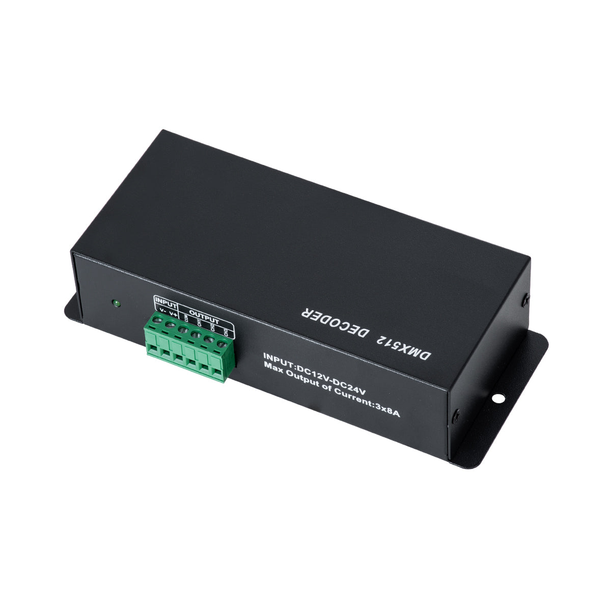 RGBCONTROLLER 73490 DC DMX Master Dimmer / Controller / Decoder Υψηλής Ταχύτητας με 3 x 8A 192W Κανάλια DC 12-24V 24A 576W Max IP20 - DMX512 & RDM - Μ16 x Π9 x Υ6