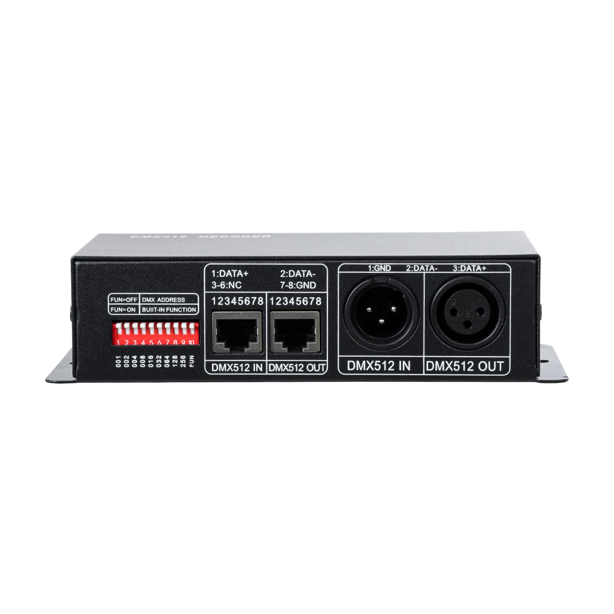 RGBCONTROLLER 73490 DC DMX Master Dimmer / Controller / Decoder Υψηλής Ταχύτητας με 3 x 8A 192W Κανάλια DC 12-24V 24A 576W Max IP20 - DMX512 & RDM - Μ16 x Π9 x Υ6