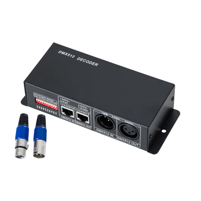 RGBCONTROLLER 73490 DC DMX Master Dimmer / Controller / Decoder Υψηλής Ταχύτητας με 3 x 8A 192W Κανάλια DC 12-24V 24A 576W Max IP20 - DMX512 & RDM - Μ16 x Π9 x Υ6