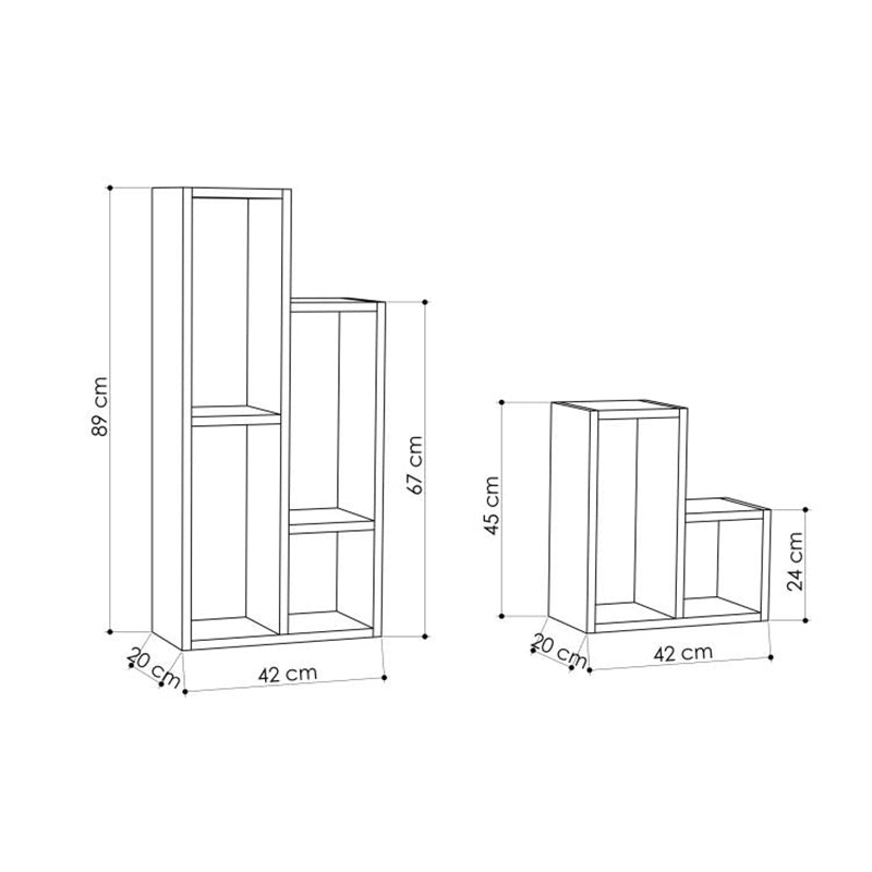 Ραφιέρα - Ανθοστήλη Sule Χρώμα Sapphire Oak 84x20x89