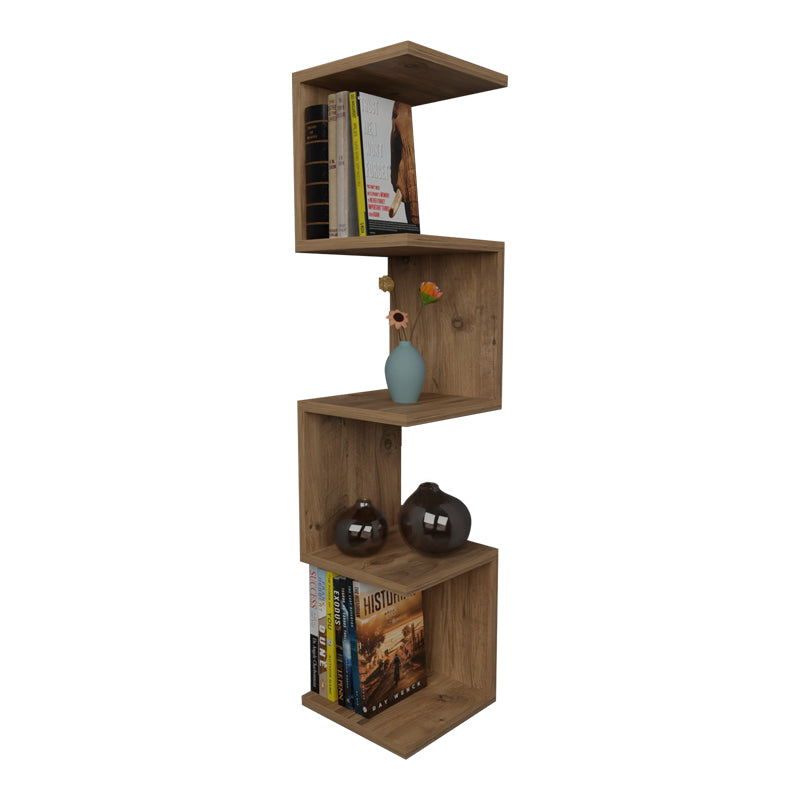 Ραφιέρα Τοίχου Zigzag Oak Μελαμίνης 25x25x109