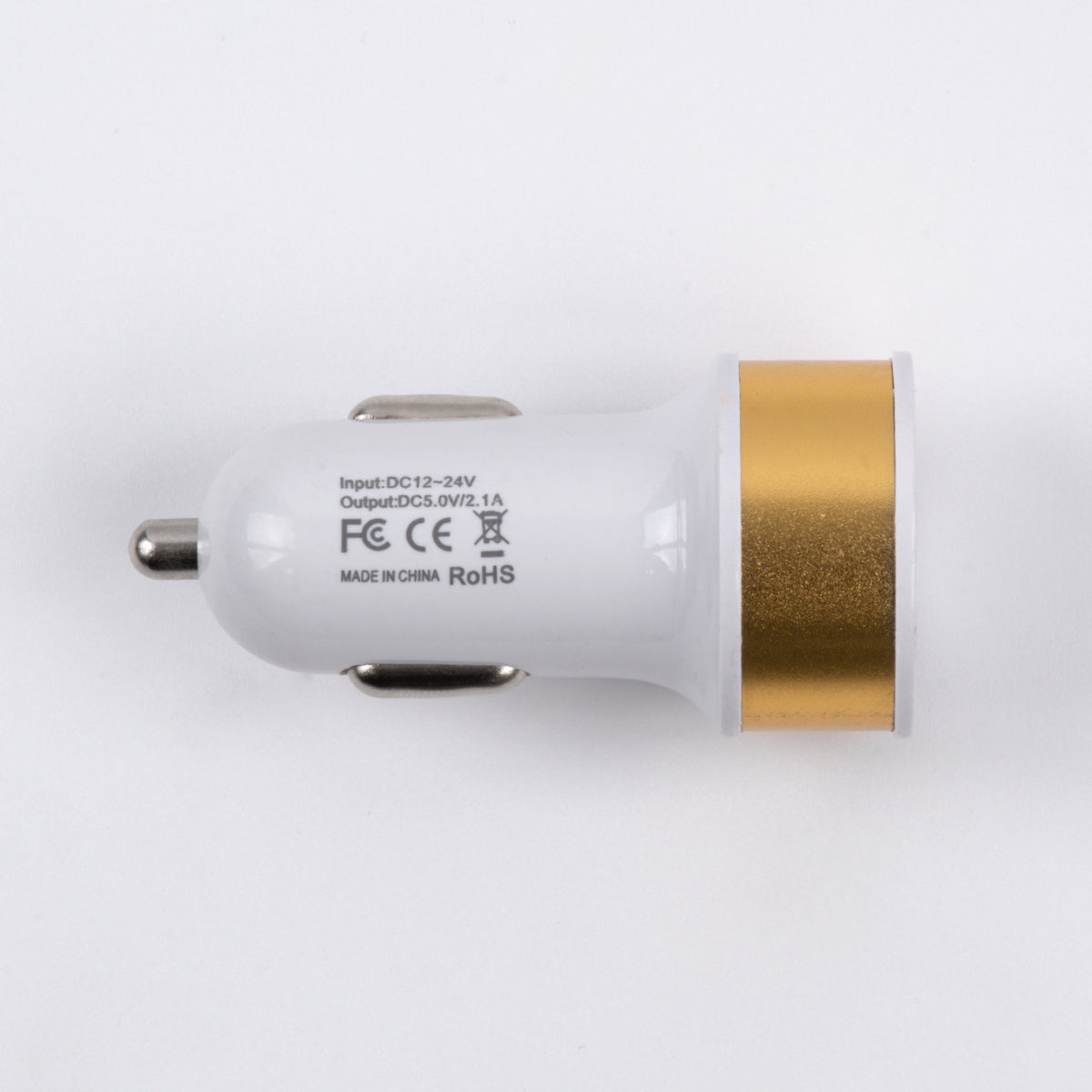 S-90990 Χρυσός Φορτιστής Αυτοκινήτου DC 12-24V με 2 Εξόδους USB DC 5V 1.0Α & 2.1A