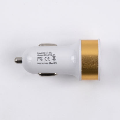 S-90990 Χρυσός Φορτιστής Αυτοκινήτου DC 12-24V με 2 Εξόδους USB DC 5V 1.0Α & 2.1A