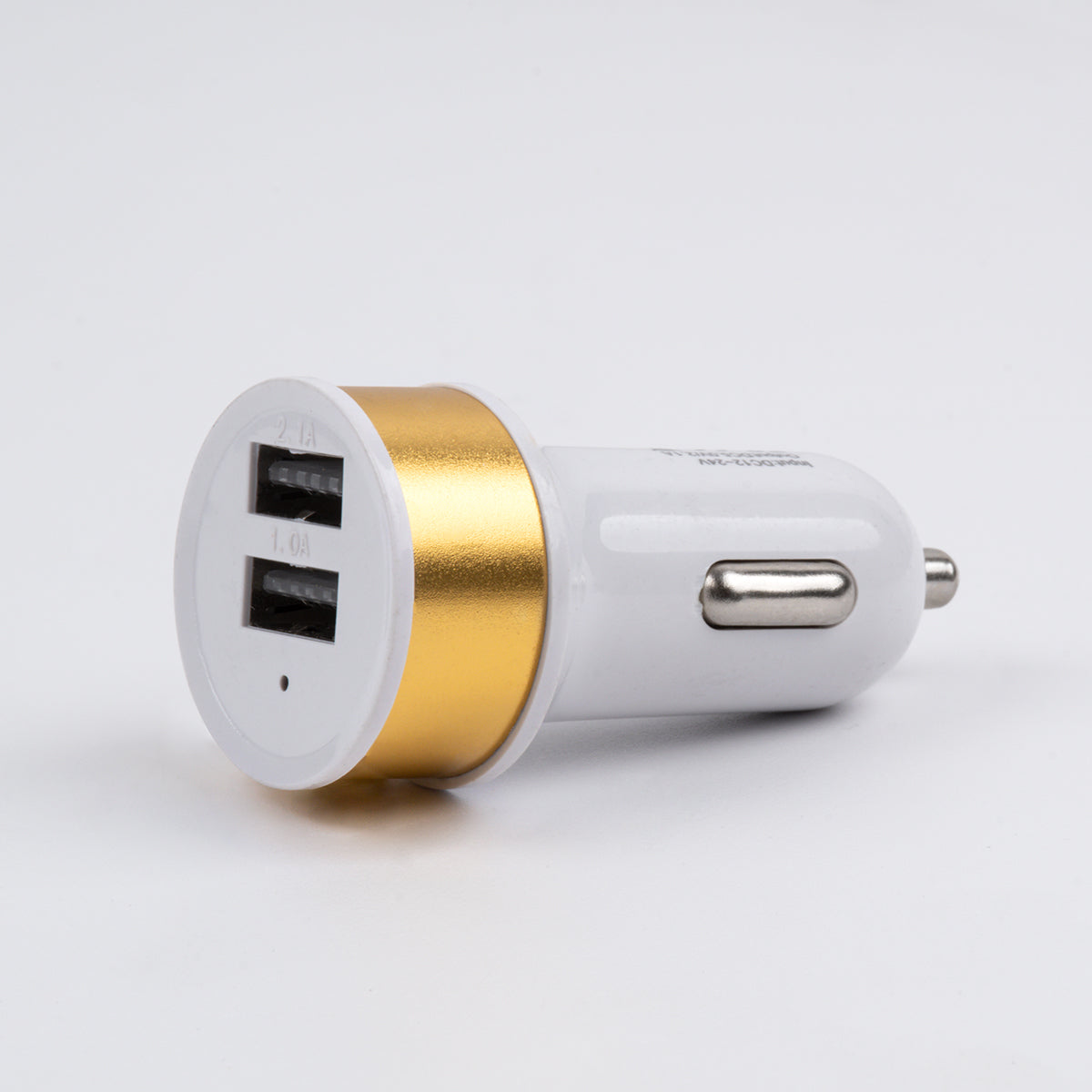 S-90990 Χρυσός Φορτιστής Αυτοκινήτου DC 12-24V με 2 Εξόδους USB DC 5V 1.0Α & 2.1A