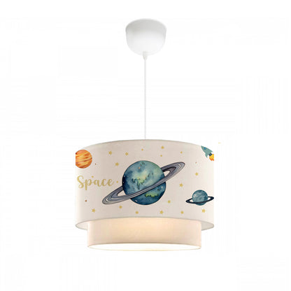SATURN 204-0012 Παιδικό Κρεμαστό Φωτιστικό Φιγούρα Μονόφωτο 1 x E27 IP20 Λευκό Ύφασμα - Μ30 x Π30 x Υ70cm