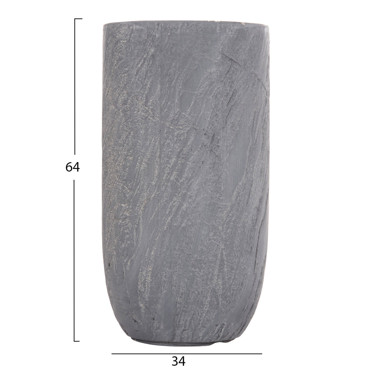 ΣΕΤ 3 ΤΜΧ ΓΛΑΣΤΡΕΣ ΚΥΛΙΝΔΡΟΙ GARDENER FIBERCLAY ΧΡΩΜΑ CEMENT Φ44x79