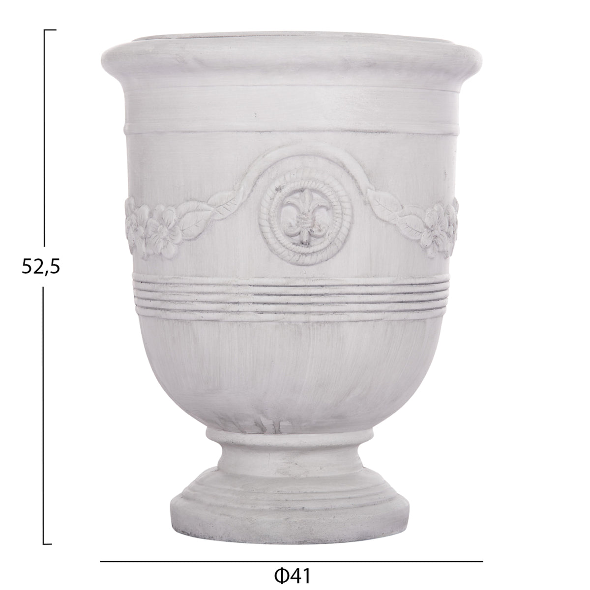 ΣΕΤ 3 ΤΜΧ ΓΛΑΣΤΡΕΣ ΜΕ ΑΝΑΓΛΥΦΟ GARDENER FIBERCLAY ΣΕ ΥΠΟΛΕΥΚΟ Φ58x72.5