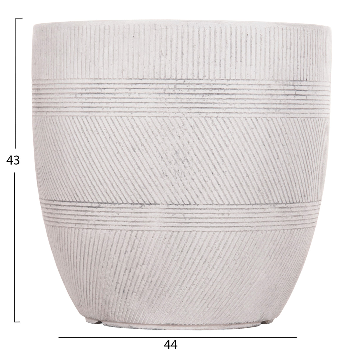 ΣΕΤ 4 ΤΜΧ ΓΛΑΣΤΡΕΣ ΣΤΡΟΓΓΥΛΕΣ GARDENER FIBERCLAY ΧΡΩΜΑ CEMENT Φ44x43