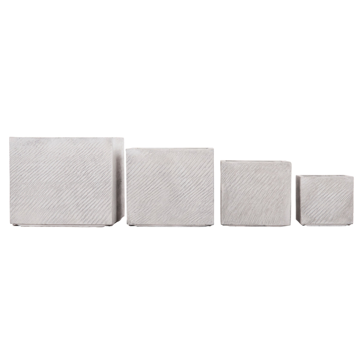 ΣΕΤ 4 ΤΜΧ ΓΛΑΣΤΡΕΣ ΤΕΤΡΑΓΩΝΕΣ GARDENER FIBERCLAY ΓΚΡΙ CEMENT 37x37x32