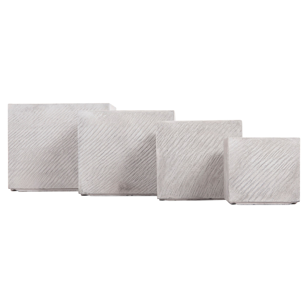 ΣΕΤ 4 ΤΜΧ ΓΛΑΣΤΡΕΣ ΤΕΤΡΑΓΩΝΕΣ GARDENER FIBERCLAY ΓΚΡΙ CEMENT 37x37x32