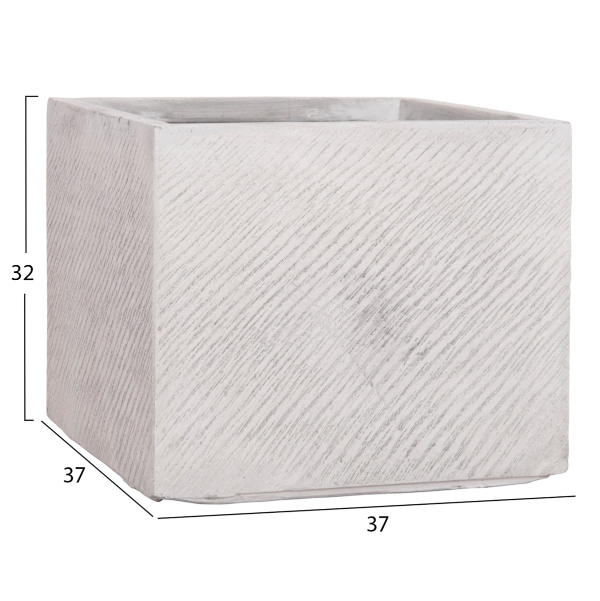 ΣΕΤ 4 ΤΜΧ ΓΛΑΣΤΡΕΣ ΤΕΤΡΑΓΩΝΕΣ GARDENER FIBERCLAY ΓΚΡΙ CEMENT 37x37x32