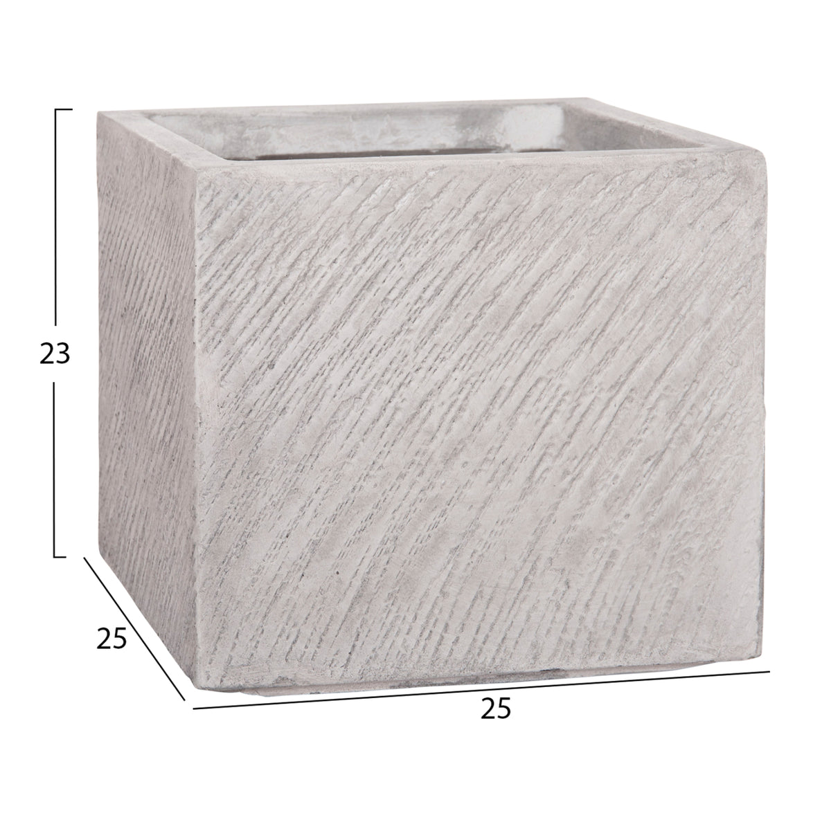 ΣΕΤ 4 ΤΜΧ ΓΛΑΣΤΡΕΣ ΤΕΤΡΑΓΩΝΕΣ GARDENER FIBERCLAY ΓΚΡΙ CEMENT 37x37x32