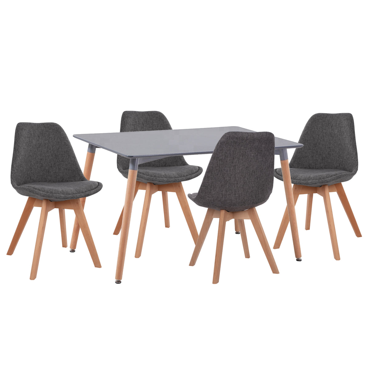 ΣΕΤ ΤΡΑΠΕΖΑΡΙΑΣ 5 ΤΜΧ VEGAS MDF TOP ΣΕ ΓΚΡΙ ΥΦΑΣΜΑ ΣΕ ΓΚΡΙ