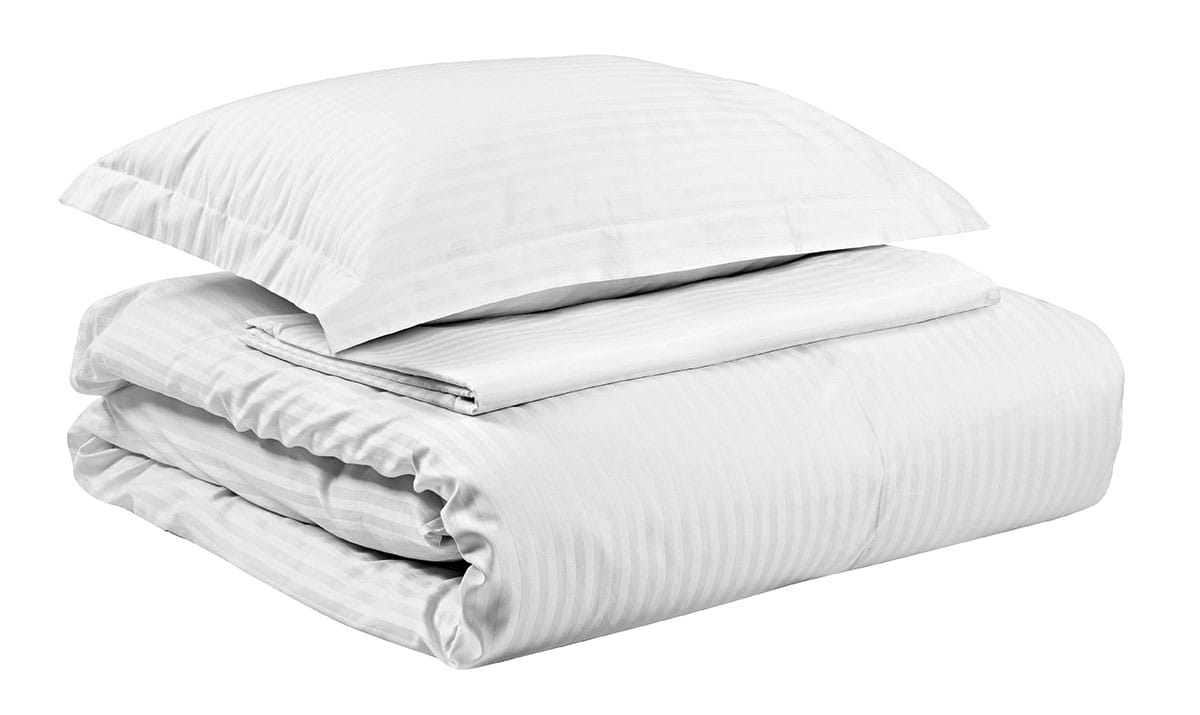 Σεντόνι Ξενοδοχείου Μονό Ribbon Art Ε1233 230tc Satin Stripe Percal Pennie 70% Cot - 30% Pol 173x280εκ Λευκό