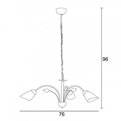 Φωτιστικό Πολύφωτο 3φ Μέταλλο Καφέ/Γυαλί Ε14