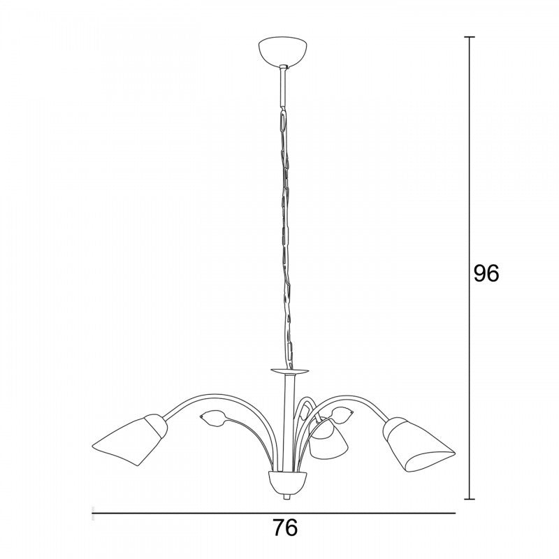 Φωτιστικό Πολύφωτο 3φ Μέταλλο Ασημί/Γυαλί Ε14