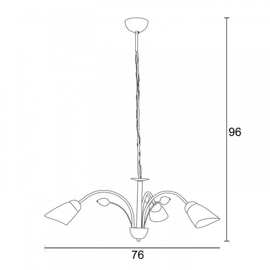 Φωτιστικό Πολύφωτο 3φ Μέταλλο Ασημί/Γυαλί Ε14
