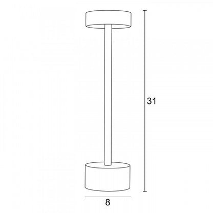 Φωτιστικό Επαναφορτιζόμενο LED 3W 3CCT Dimmable Μαύρο Ματ