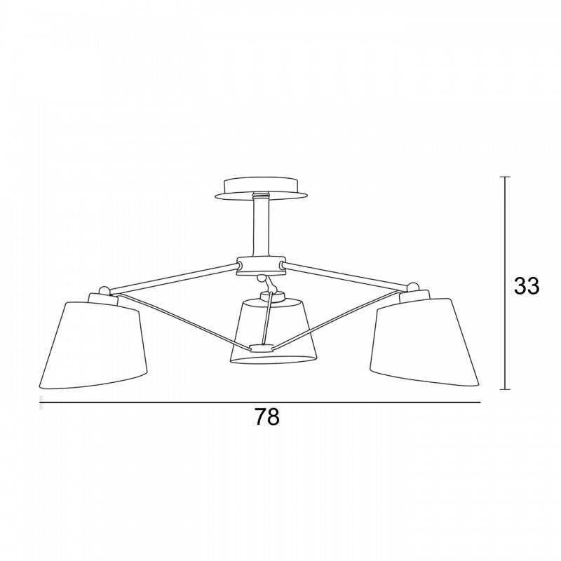 Φωτιστικό Πολύφωτο 3φ Μέταλλο/Αμπαζούρ Λευκό Ε27