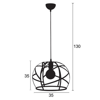 Φωτιστικό Πλέγμα Μέταλλο Μαύρο Ε27 Φ35