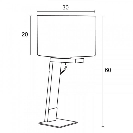 Επιτραπέζια Λάμπα Φωτιστικό Ξύλο/Αμπαζούρ Μόκα Ε27