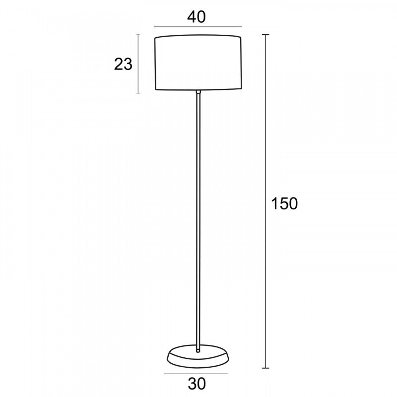 Φωτιστικό Δαπέδου Μέταλλο/Αμπαζούρ Λευκό/Γκρι Ε27