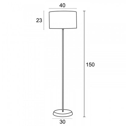 Φωτιστικό Δαπέδου Μέταλλο/Αμπαζούρ Λευκό/Γκρι Ε27