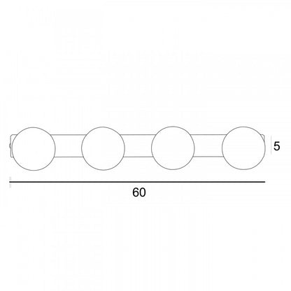 Απλίκα 4φωτη G9 Μαύρη Ματ