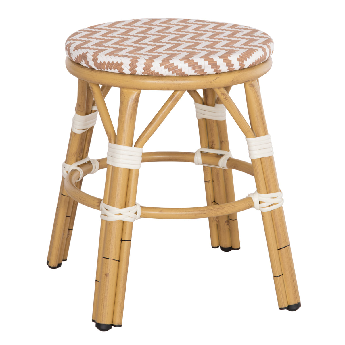 ΣΚΑΜΠΟ ΑΛΟΥΜΙΝΙΟΥ CHINO BAMBOO LOOK TEXTILENE ΛΕΥΚΟ ΚΑΦΕ Φ36x46