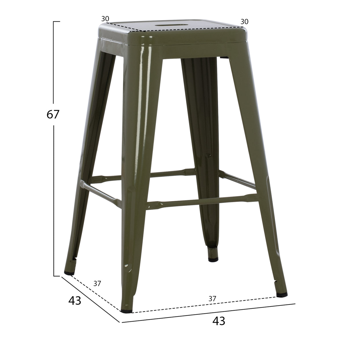 ΣΚΑΜΠΟ ΜΕΣΑΙΟΥ ΥΨΟΥΣ ΜΕΤΑΛΛΙΚΟ MELITA PRO DARK OLIVE GREEN 43x43x67
