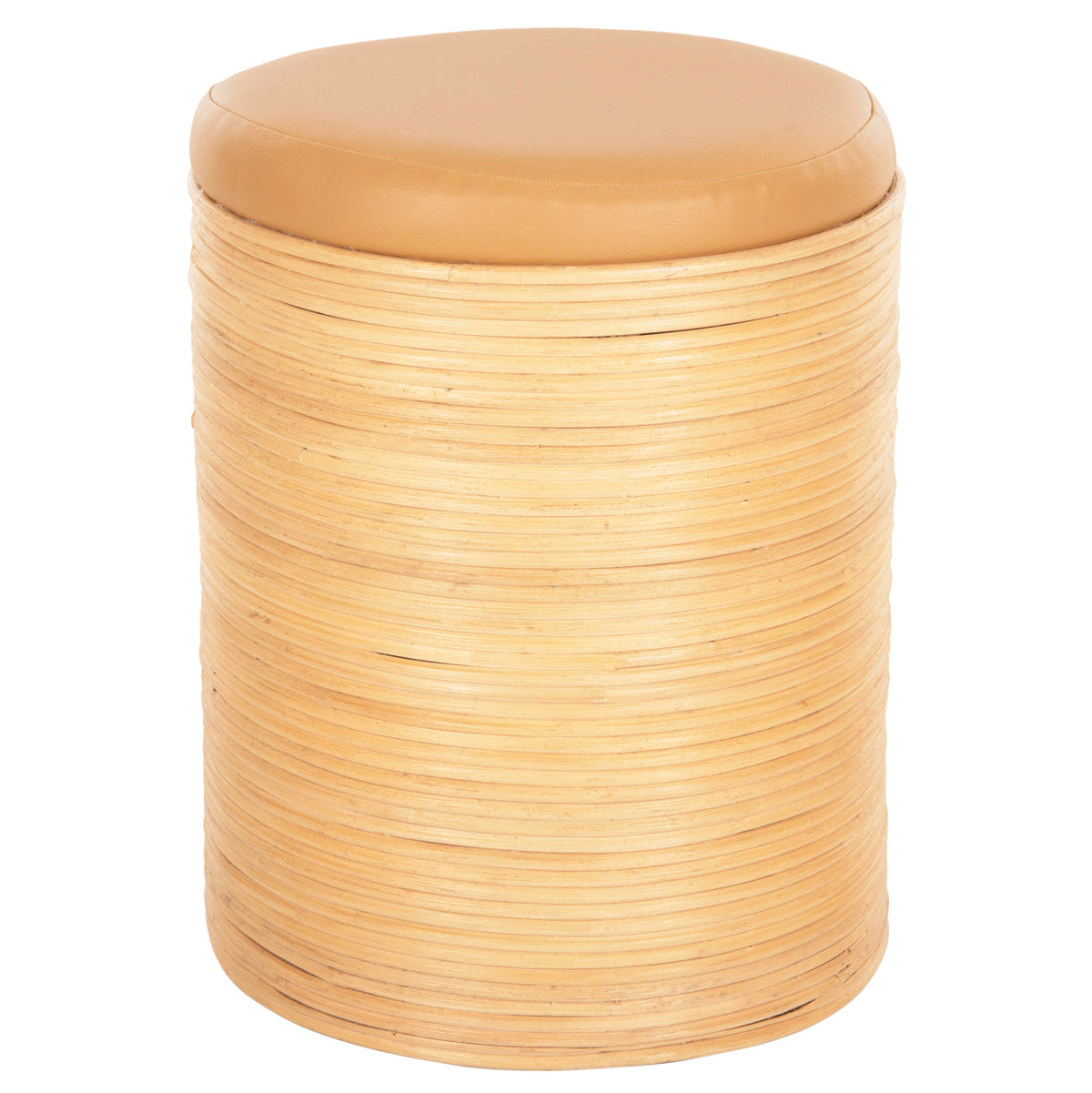 ΣΚΑΜΠΟ MITCH ΦΥΣΙΚΟ RATTAN ΚΑΘΙΣΜΑ ΑΠΟ PU ΜΠΕΖ Φ37x47