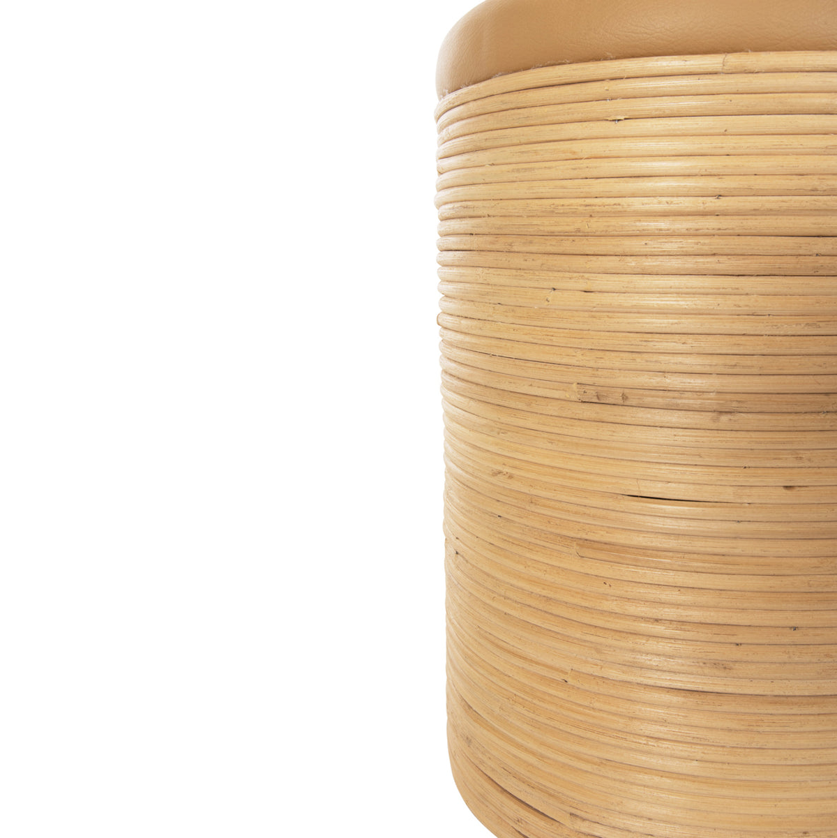 ΣΚΑΜΠΟ MITCH ΦΥΣΙΚΟ RATTAN ΚΑΘΙΣΜΑ ΑΠΟ PU ΜΠΕΖ Φ37x47