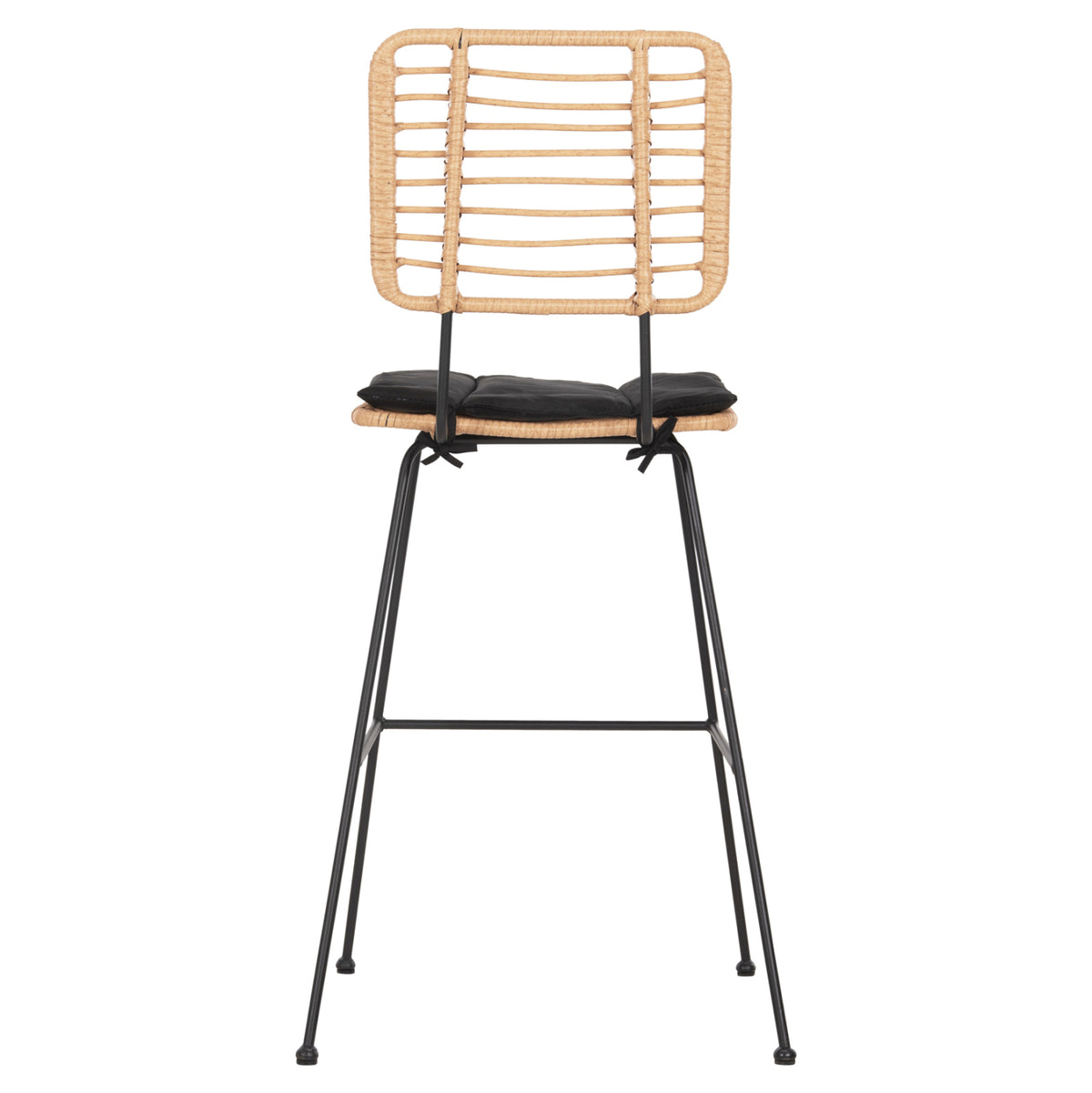 ΣΚΑΜΠΟ ΜΠΑΡ ALLEGRA ΜΕΤΑΛΛΟ & ΜΑΞΙΛΑΡΙ ΜΑΥΡΟ WICKER ΜΠΕΖ 56x59x116,5