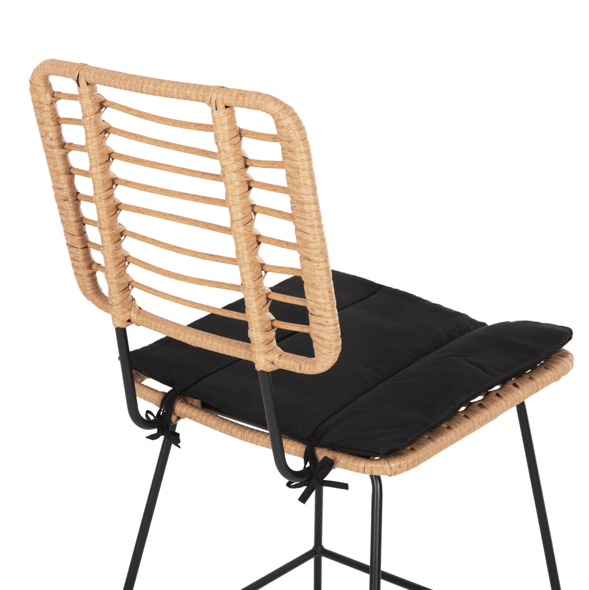 ΣΚΑΜΠΟ ΜΠΑΡ ALLEGRA ΜΕΤΑΛΛΟ & ΜΑΞΙΛΑΡΙ ΜΑΥΡΟ WICKER ΜΠΕΖ 56x59x116,5