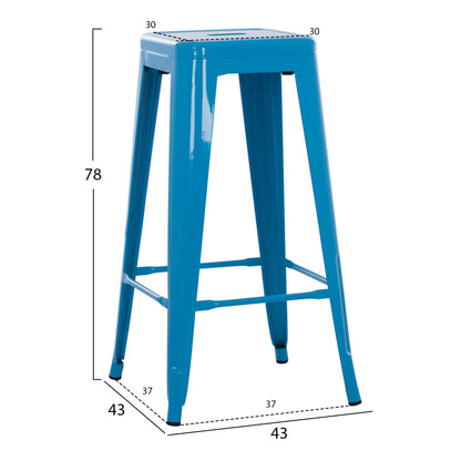 ΣΚΑΜΠΟ ΜΠΑΡ ΜΕΤΑΛΛΙΚΟ MELITA PRO ΣΕ ΜΠΛΕ 43x43x78