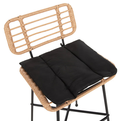 ΣΚΑΜΠΟ ΜΠΑΡ ΨΗΛΟ ALLEGRA ΜΕΤΑΛΛΟ & ΜΑΞΙΛΑΡΙ ΜΑΥΡΟ WICKER ΜΠΕΖ 48x49x99,5