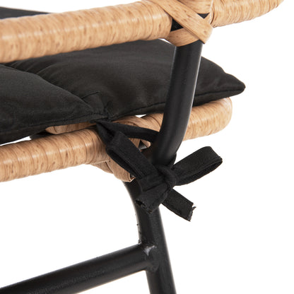 ΣΚΑΜΠΟ ΜΠΑΡ ΨΗΛΟ ALLEGRA ΜΕΤΑΛΛΟ & ΜΑΞΙΛΑΡΙ ΜΑΥΡΟ WICKER ΜΠΕΖ 48x49x99,5