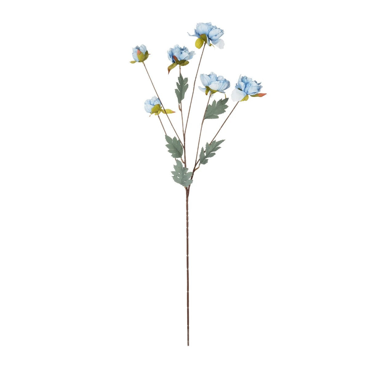 SKY BLUE PAEONIA BRANCH 21306 Τεχνητό Διακοσμητικό Κλαδί Παιώνιας Μπλε Y82cm