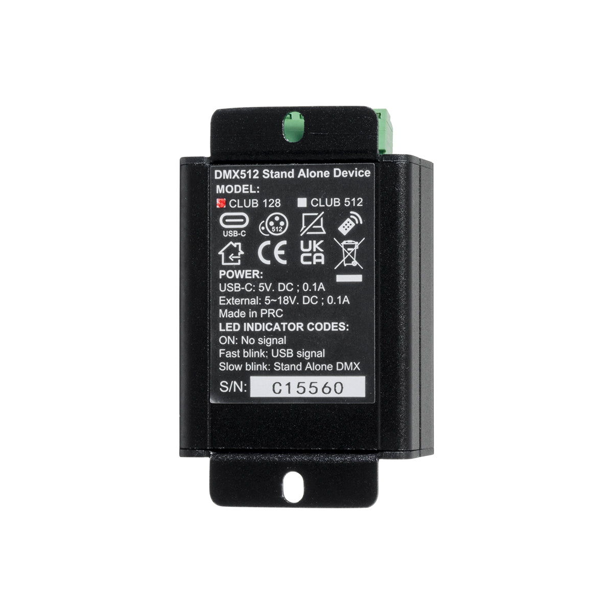 SKYDANCE-CHROMATEQ 71579 USB-C σε DMX512 Interface 128 Κανάλια XLR3 DC 5V IP40 - Ασύρματο Χειριστήριο IR - Μ7.8 x Π5 x Υ3.8cm