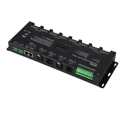 SKYDANCE-D24A 70673 DC DMX Master Dimmer / Controller / Decoder Υψηλής Ταχύτητας με 24 x 3A 72W Κανάλια DC 12-24V 72.5A 1740W Max IP20 - DMX512 & RDM - Μ16.7 x Π5 x Υ2.4