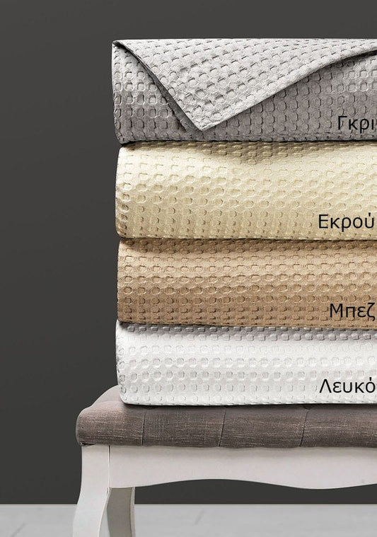 Πικέ Κουβέρτα Μονή Waffle Snap Art Ε1104 170x240εκ Γκρι