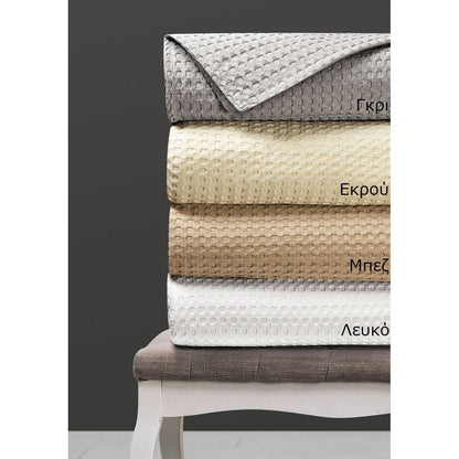 Πικέ Κουβέρτα King Size Waffle Snap Art Ε1106 240x260εκ Γκρι