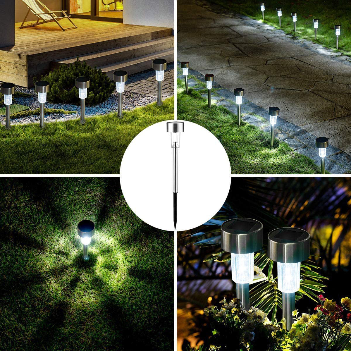 SOLARDECOR 71520 Διακοσμητικό Φωτιστικό με Βάση Κήπου / Καρφωτό LED 1W 50lm 180° DC 5V με Φωτοβολταϊκό Panel 5V 0.1W & Επαναφορτιζόμενη Μπαταρία Li-ion 3.2V 600mAh Αδιάβροχο IP65 Ψυχρό Λευκό 6000K - Μ4.7 x Π4.7 x Υ19.5