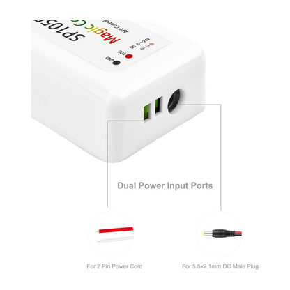 SP105E 70039 WiFi 2.4G Ψηφιακός Pixel Addressable Controller DC 5-12-24V IP20 - WiFi 2.4G - SPI/TTL Protocol 2048 IC - Μ8.5 x Π4.5 x Υ2.2