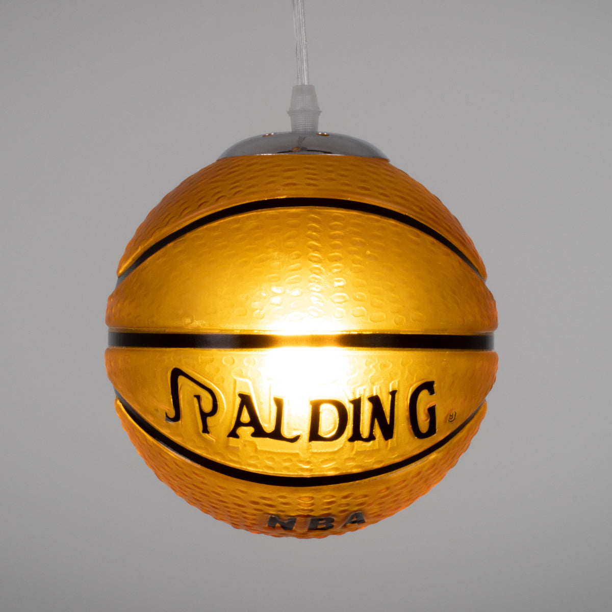 SPALDING NBA 00645 Παιδικό Κρεμαστό Φωτιστικό Οροφής με Ντουί 1 x E27 AC 220-240V IP20 - Πορτοκαλί & Μαύρο - Μ18 x Π18 x Υ18