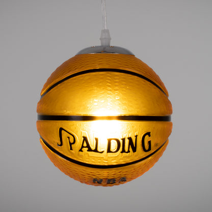 SPALDING NBA 00645 Παιδικό Κρεμαστό Φωτιστικό Οροφής με Ντουί 1 x E27 AC 220-240V IP20 - Πορτοκαλί & Μαύρο - Μ18 x Π18 x Υ18