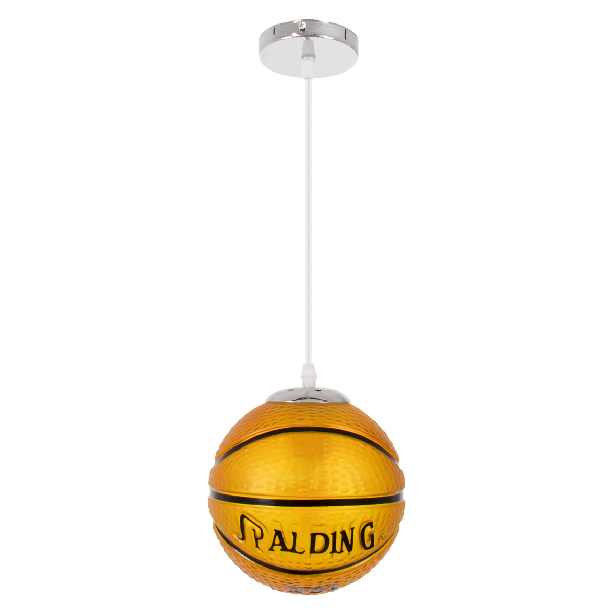 SPALDING NBA 00645 Παιδικό Κρεμαστό Φωτιστικό Οροφής με Ντουί 1 x E27 AC 220-240V IP20 - Πορτοκαλί & Μαύρο - Μ18 x Π18 x Υ18